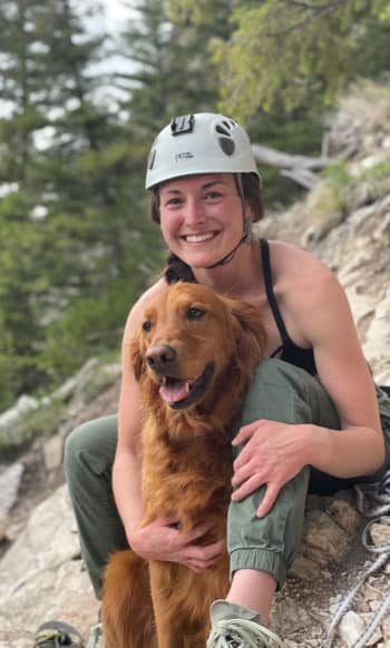 Gabrielle Murray Poses With Her Golden Retriever