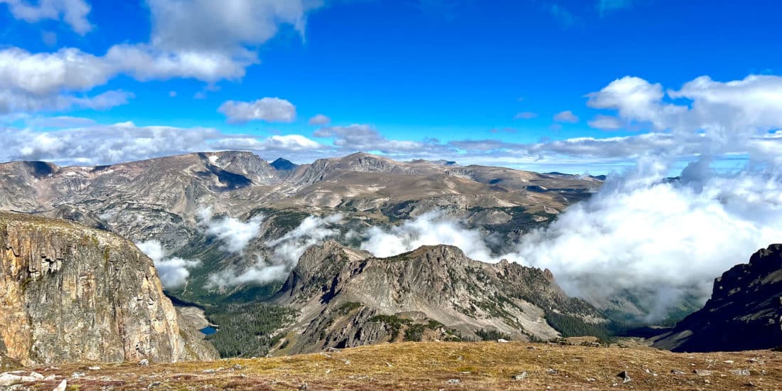 Clouds Float Over The Peaks In The Beartooth Mountain Range That Can Be Seen From The Iconic Beartooth Pass